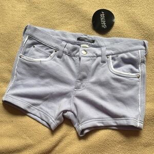 Andrew Christian Lilac Men's Jean Shorts with White Trim